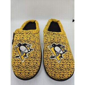 Pittsburgh Penguins Poly Knit Cup Sole Slide Slippers Embroidered Mens Size 9/10